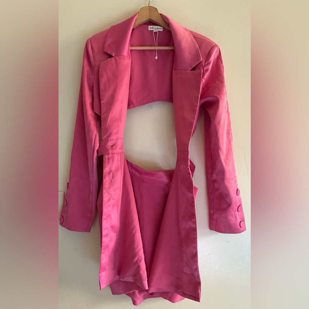 For Love & Lemons Hot Pink Cutout Blazer Dress - Picture 8 of 9